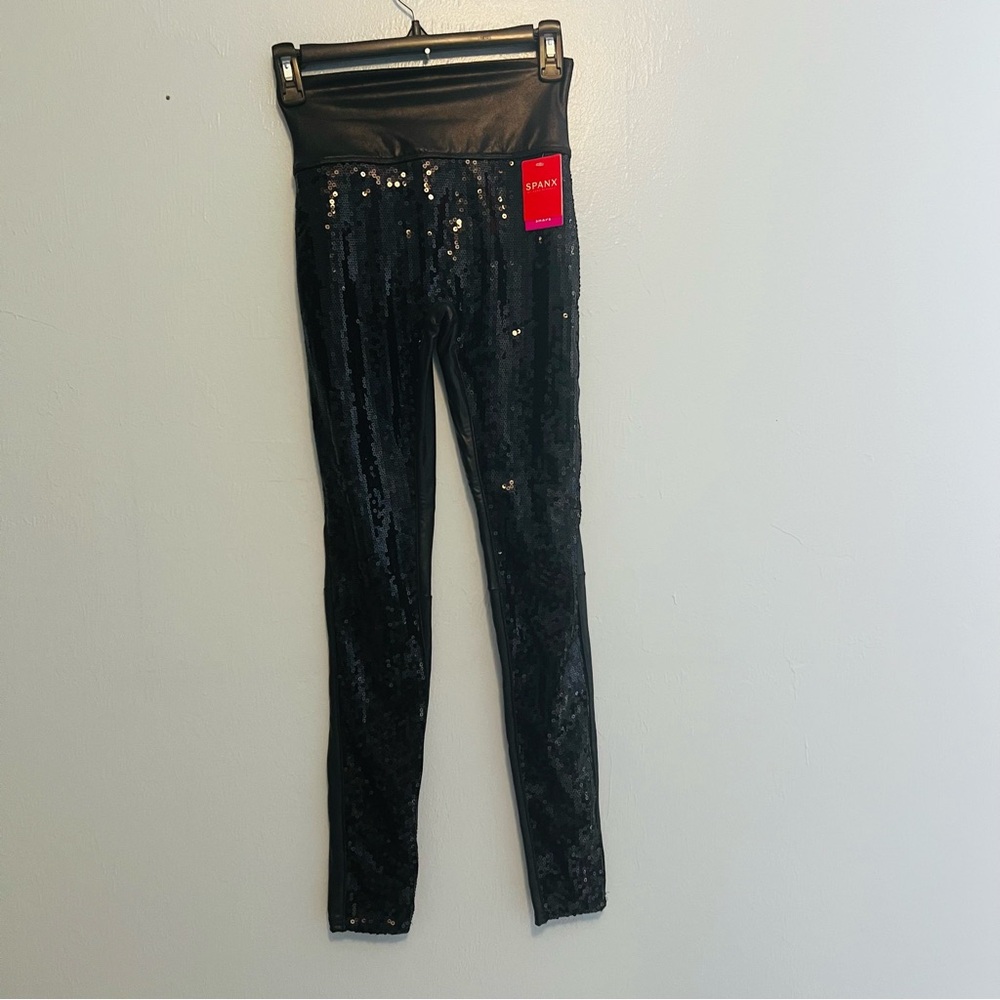 SPANX Black Sequin Skinny Pants